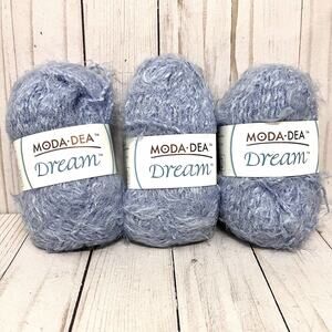 Moda Dea Dream Yarn Color Lavender #4 Med 93 Yds Ea Made Italy lot of 3 Skeins